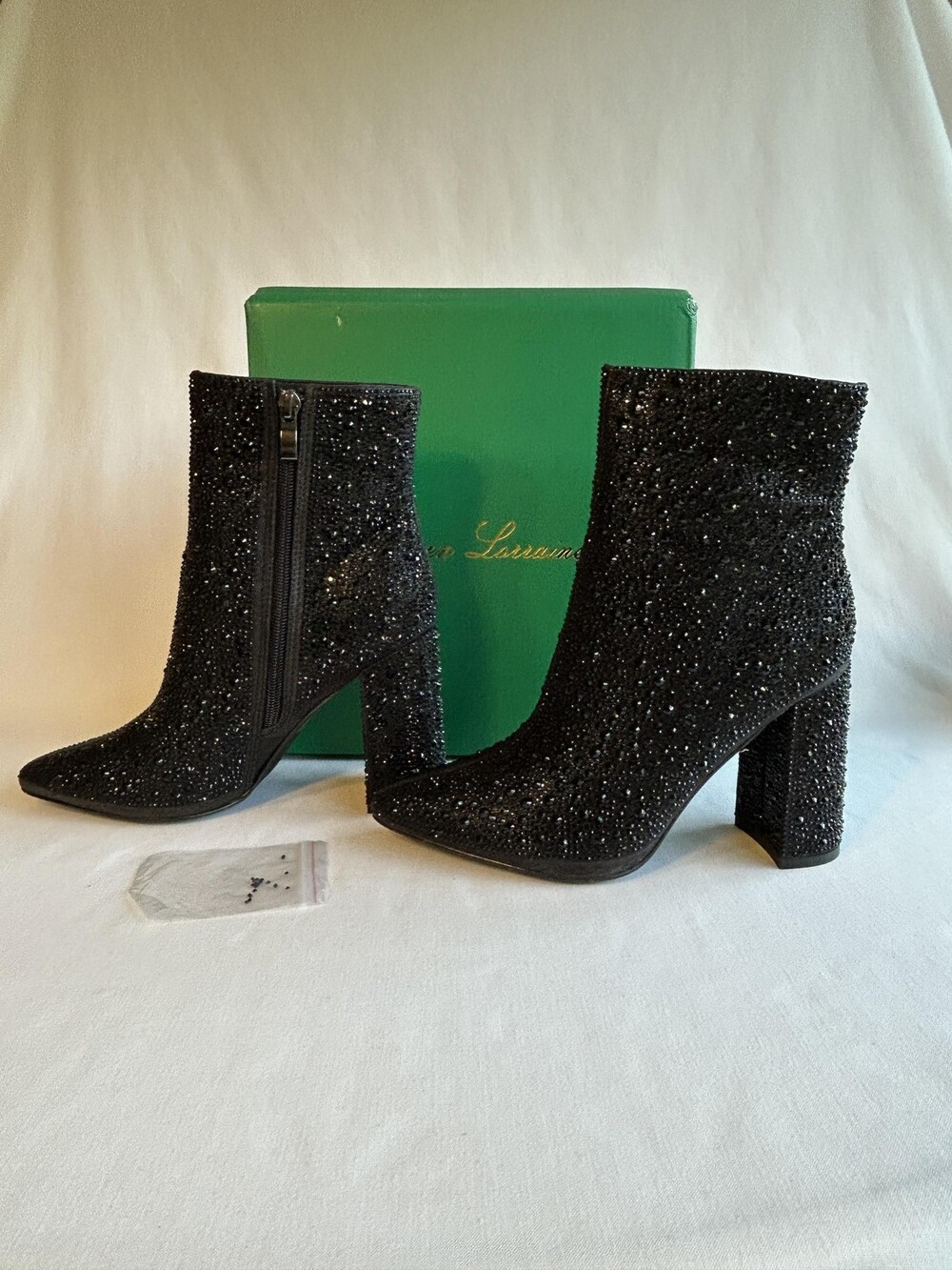Boots Womens Size 6 Black Rhinestone Lauren Lorraine Jam